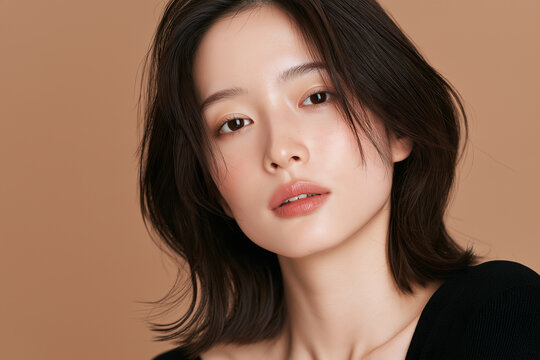 美容, 女性, スキンケア, 化粧品, ビューティー, 若い女性, 美肌, 日本人, アジア人, フェイシャル, メイク, 美容液, 保湿, クリーム, エイジングケア, 美容医療, エステ, 美容クリニック, 肌ケア, ナチュラルメイク, 透明感, ツヤ肌, モデル, 笑顔, ポートレート, クローズアップ, リラックス, 癒し, 健康的, 美白, コラーゲン, ヒアルロン酸, アンチエイジング