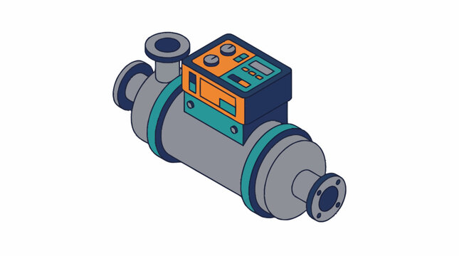 Industrial Flow Meter With Digital Display.