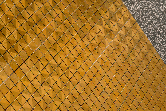 part of modern gold tile color building architecture background	