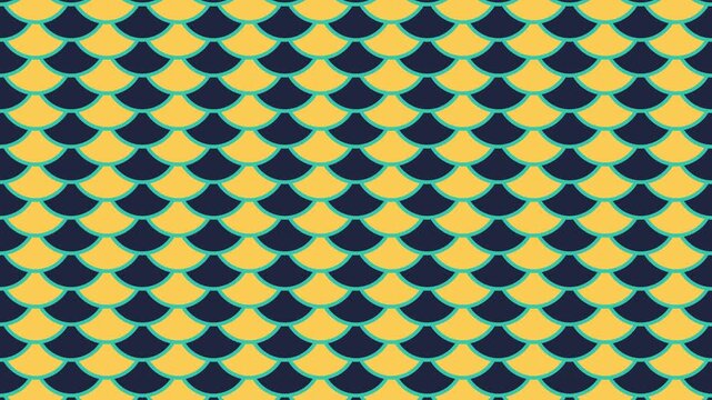 Seamless loop of fish scale circles scrolling up in flat style