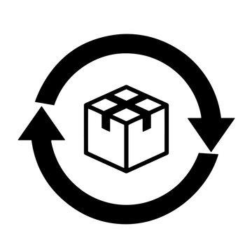 Logistics return box arrow cycle vector illustration