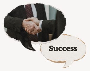 Business success, handshake speech bubble graphic © Rawpixel.com