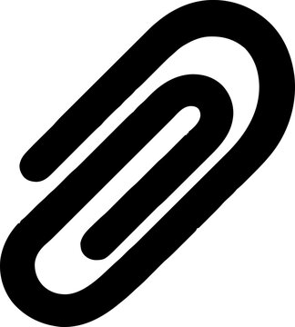 Paper clip black silhouette vector icon
