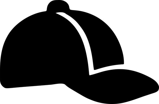 Baseball cap black silhouette vector icon