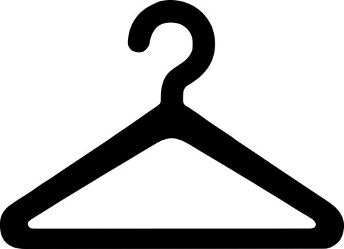 Triangular clothes hanger black silhouette vector icon