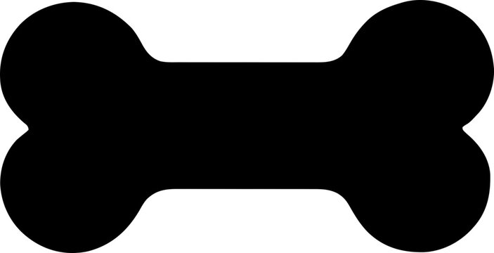 Dog bone black silhouette vector icon