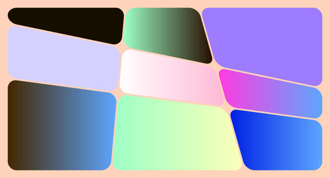 Gradient Bento Grid Layout on Peach Background With Rounded Tiles