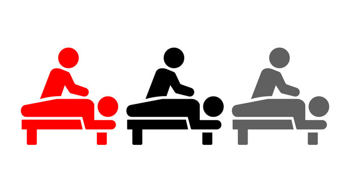 Massage Therapy, Body Massage, Physiotherapy Treatment, Spa Massage Icon, Masseur And Client, Wellness Massage, Physical Therapy