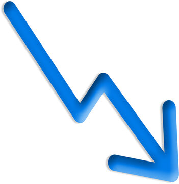 Blue Zigzag Downward Arrow Icon