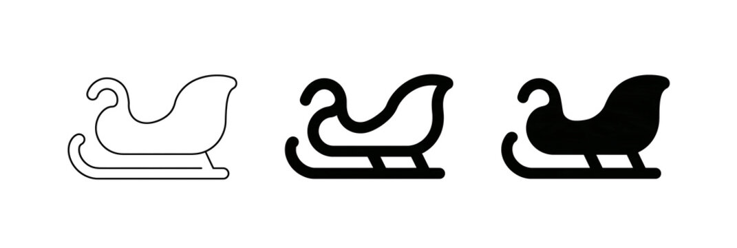 Christmas sleigh icons featuring reindeer runners and holiday
