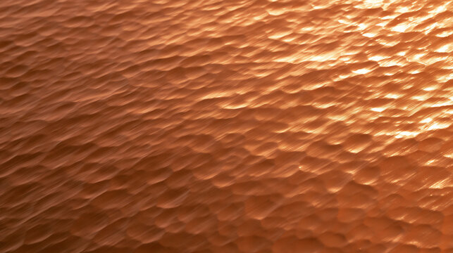Hammered Copper Metal Surface with Light Reflection