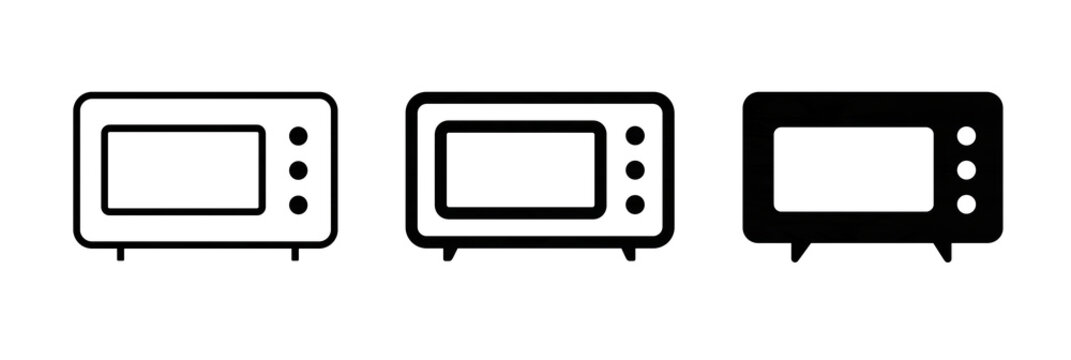 Modern kitchen appliances flat design microwave oven toaster isolated
