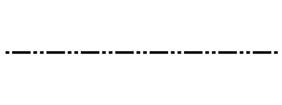 dash dot pattern straight line divider vector graphic isolated on white background