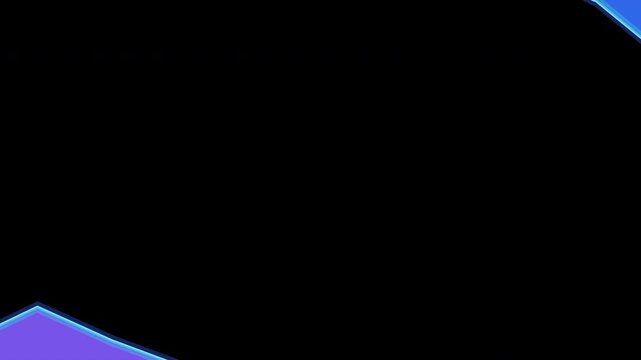Blue glowing jagged line diagonal wipe transition on transparent background