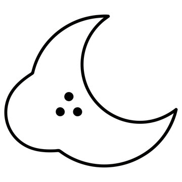 Crescent moon with three dots