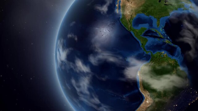 Earth Zoom In to Paraguay Map Pin Location from Space