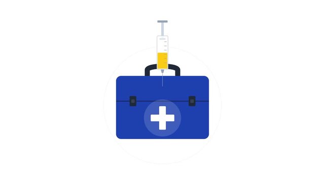 Emergency First Aid Kit with Precision Medical Syringe and Radiant Beacons for Modern Industrial Automation and Manufacturing
