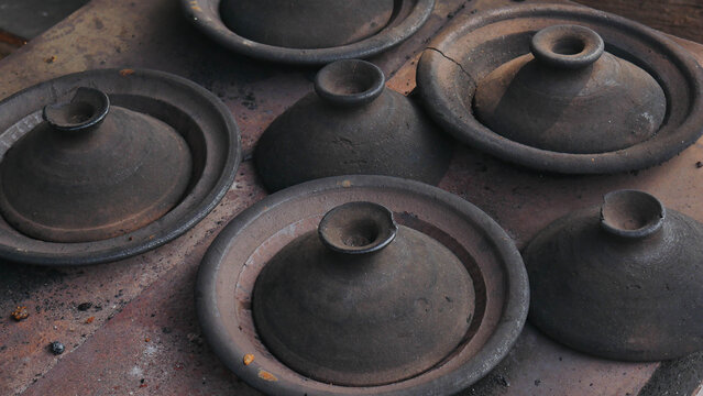 Traditional Earthenware Pottery with Rustic Texture and Handmade Clay Vessels