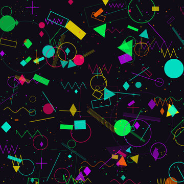 Memphis 80s 90s retro style abstract geometric pattern background