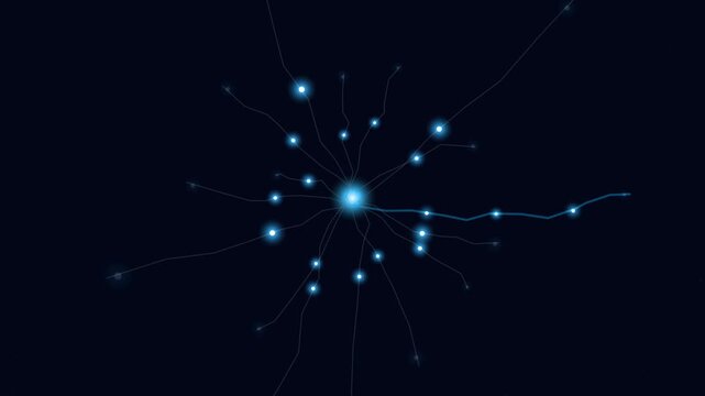 Stylized Neuron Neural Network Signal Transmission with Glowing Synaptic Pulses for Medical and Neuroscience Visualization