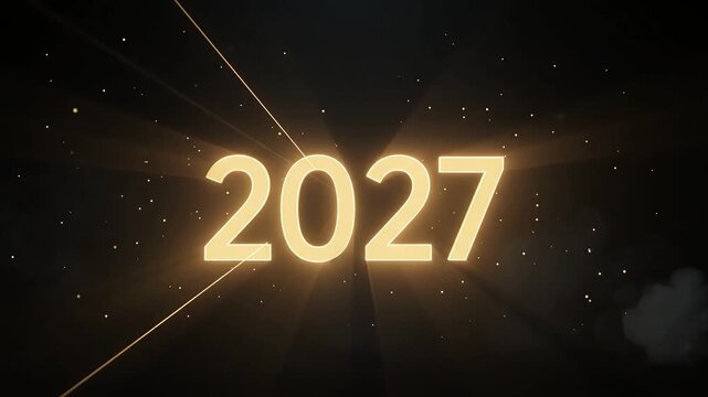 2027 gold glowing number typography celebrating new year holiday vector illustration