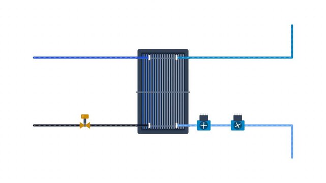 Urban High Rise District Cooling Energy Transfer Station Schematic for Modern Industrial Automation and Manufacturing Facility