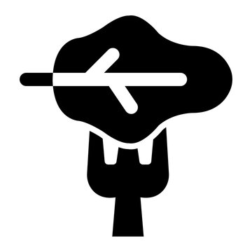 lettuce glyph icon. leaf lifted on a fork. light eating. cafe and  nutrition