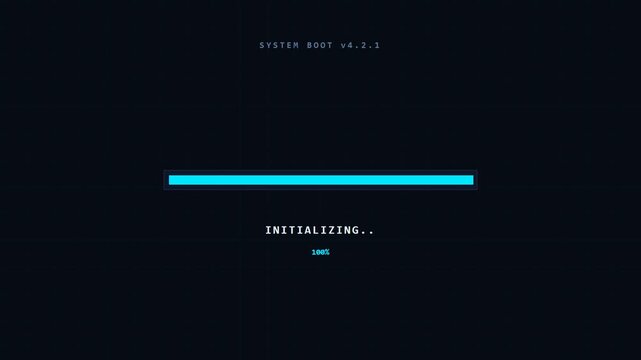 Retro Cyberpunk Game Console Boot Menu UI on Black Background