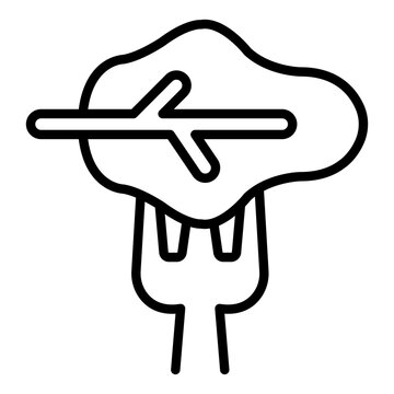 lettuce outline icon. leaf lifted on a fork. light eating. cafe and  nutrition