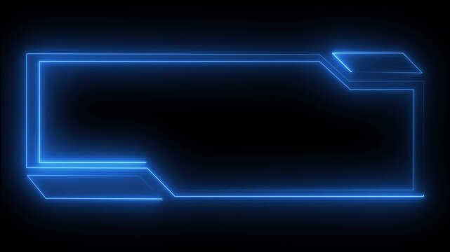 Glowing Neon Rectangular Frames with Shining Light Effects on Black Background 4K Motion Graphics..Neon Rectangle Frame Animation with Bright Glowing and Shimmering Effects.
