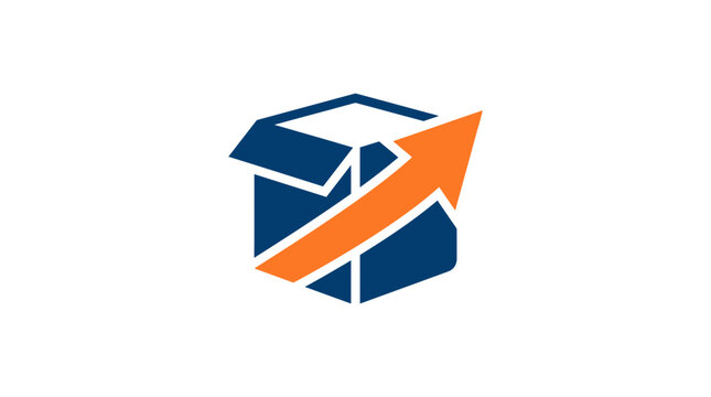 Shipping Box with Upward Arrow Graphic Icon