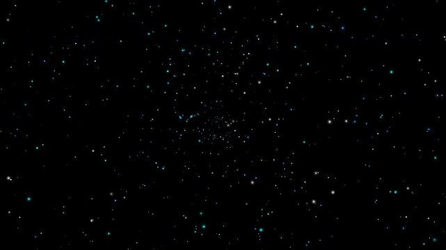 Seamless loop of blue glowing particles exploding and drifting on a black background. Perfect for magical, abstract, or tech overlays.