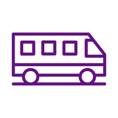 Purple outline icon of a passenger bus isolated on white background transparent background © Md
