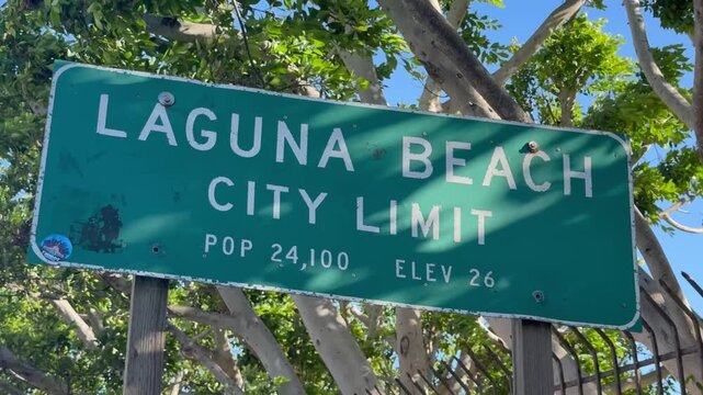 Laguna Beach California Public Welcome Sign