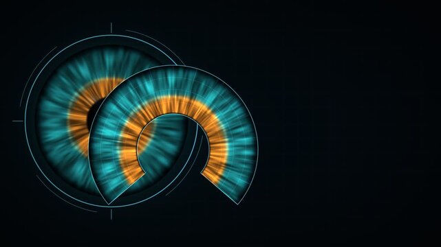 Iris Recognition Scan Unwrapping into Binary Biometric Code Animation