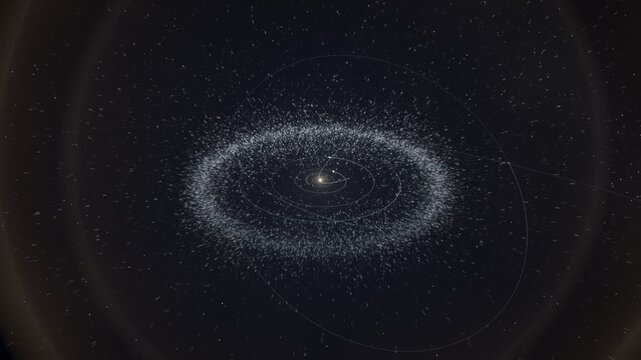 Solar System Zoom Out to Oort Cloud Comet Shell Reveal