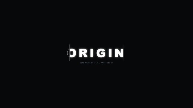 Glowing futuristic title sequence featuring minimalist typography and dark glowing background with white lights