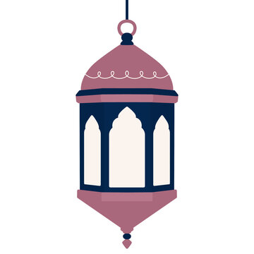 Traditional Arabian-style Ramadan lantern with a rounded dome, structured body and cream window panels. A timeless Islamic festival illustration for Ramadan campaigns