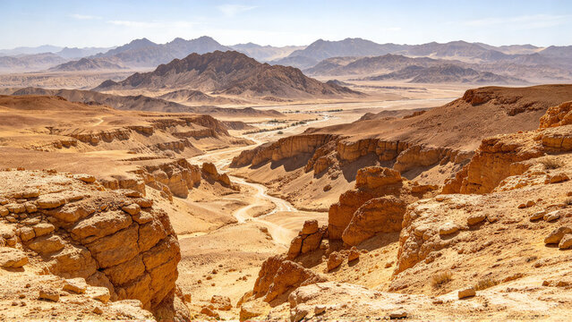 Dasht-e Margo desert Afghanistan barren rocky plain and distant rugged mountains