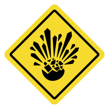 Explosion Hazard Warning Sign Symbol.