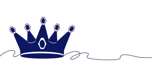 Flat illustration of a classic royal crown for decoration and backgrounds, with space for text © SasubuArt