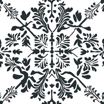 Abstract floor tile texture with repeating ornamental motif for interior and surface design