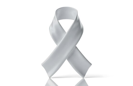 White awareness ribbon symbol on clean background with campaign solidarity healthcare material vertical isolated minimalist professional commercial advertising