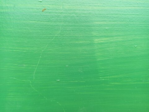 Vibrant green painted wall surface texture background with subtle horizontal brush strokes and faint scratches for modern interior backdrop, eco design element, and abstract wallpaper concept.