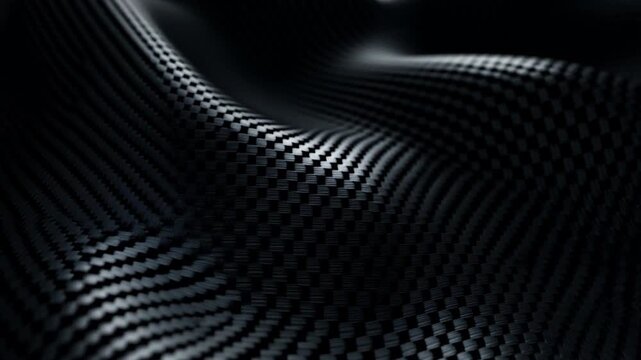 Abstract Black Carbon Fiber Texture Background, Woven Pattern, Futuristic Material