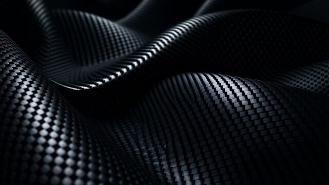 Abstract Dark Carbon Fiber Weave Texture Background