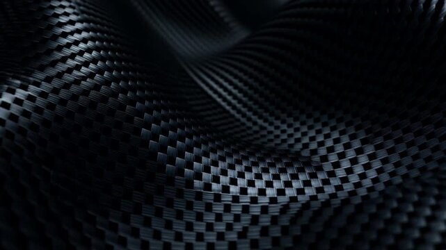 Dark Carbon Fiber Weave Texture Abstract Background