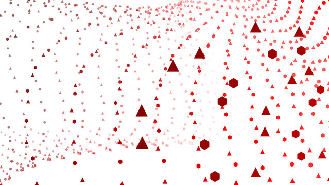 Vibrant red digital network pattern with complex geometric lines and connected points for creative projects