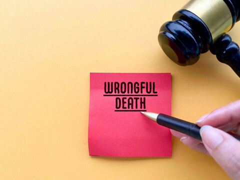 Wrongful Death Legal Claim Concept with Gavel and Written Note