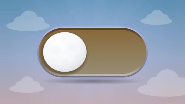 Day and night mode toggle switches with sun and moon icons on colorful sky backgrounds